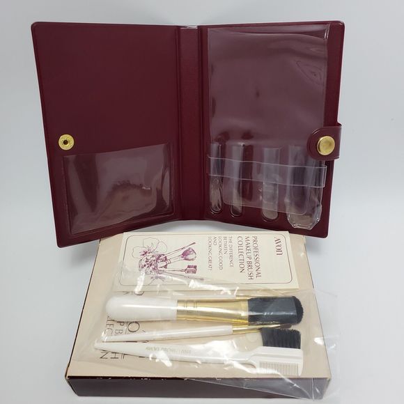 Vintage Avon Professional Travel Makeup Brush Collection 4 Piece Set - Picture 9 of 10